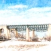 A Viadukt télen, 50x90cm, olaj-vászon.